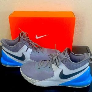 Nike Grey and White Basketball Sneakers